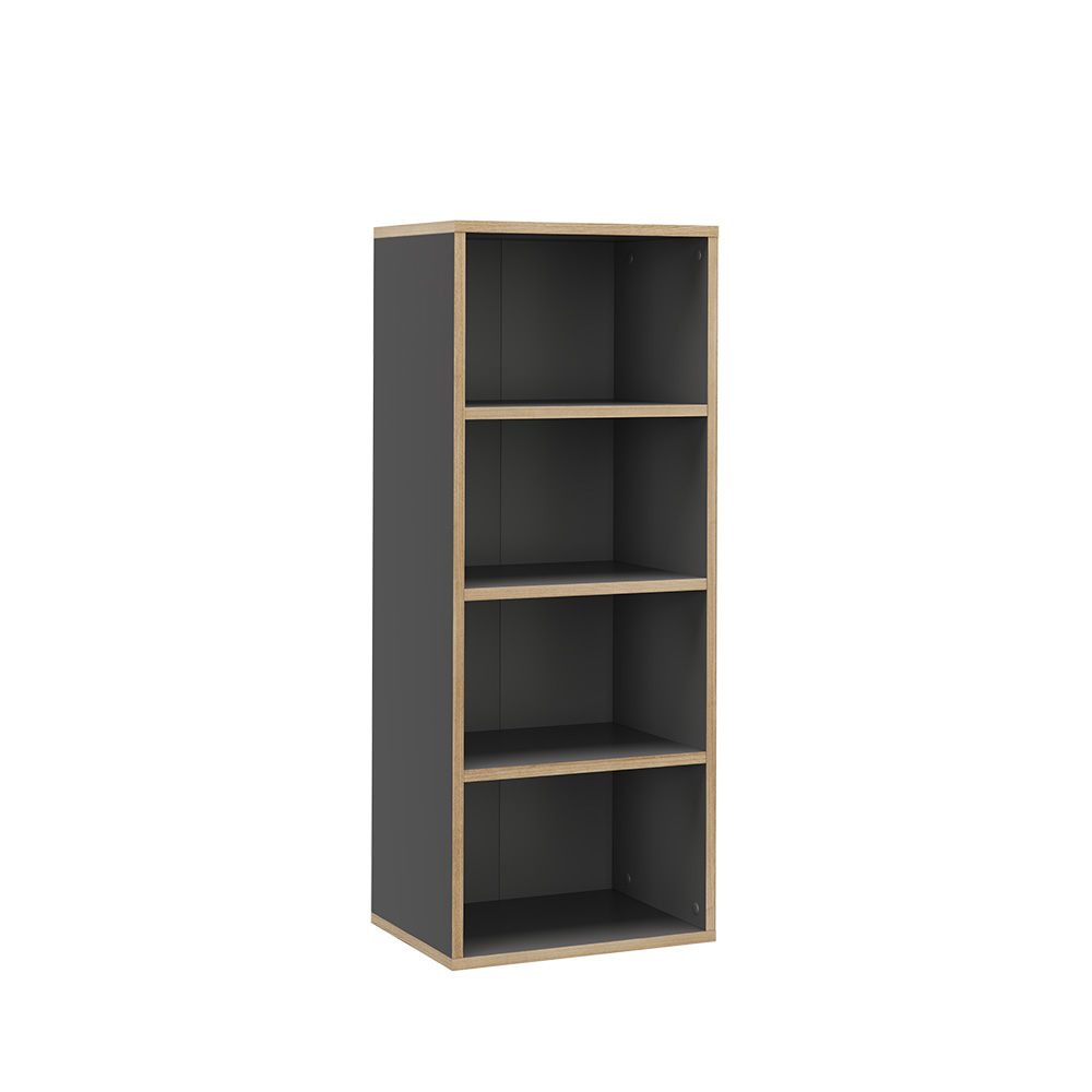 Vicco Regał na książki Tetrix, Antracyt, 40 x 100 cm z 4 przegrodami
