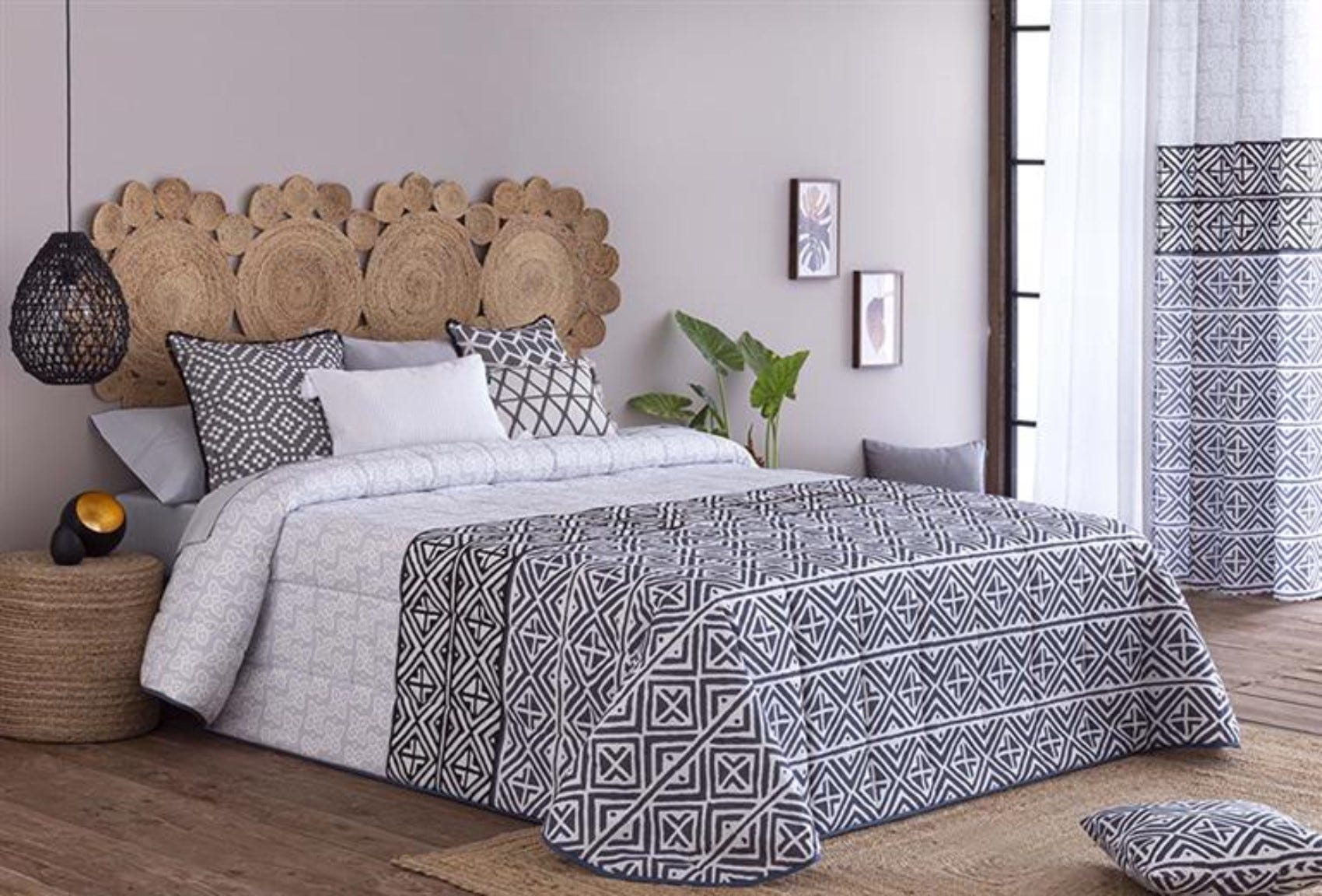 Colcha Azul Colcha Bouti Estampada para Invierno con Relleno Mijas Azul para cama ...