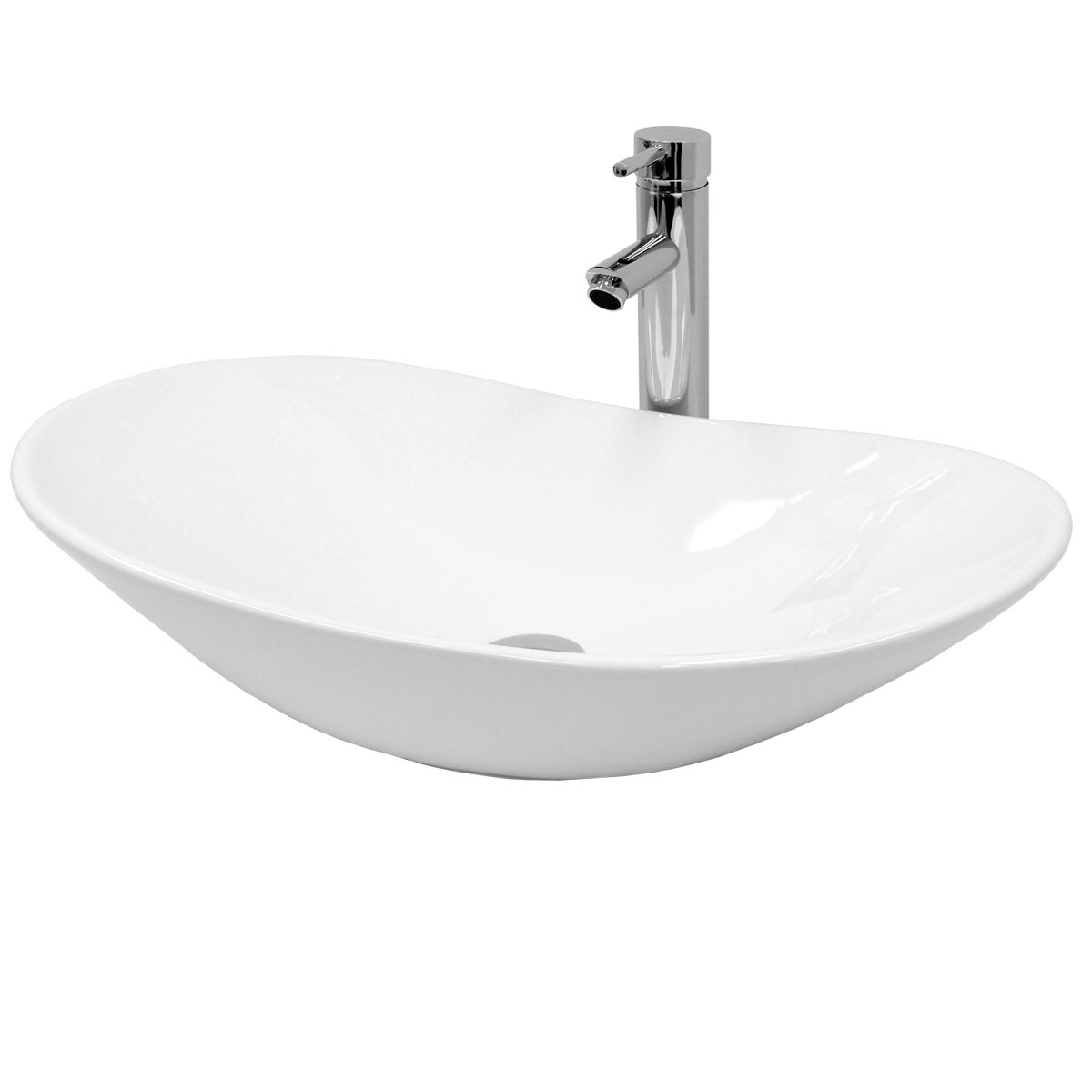 ECD Germany Design umywalka 640 x 365 x 130 mm biala ceramiczna - umywalka nablatowa umywalka nablatowa umywalka nablatowa umywalka umywalka nablatowa