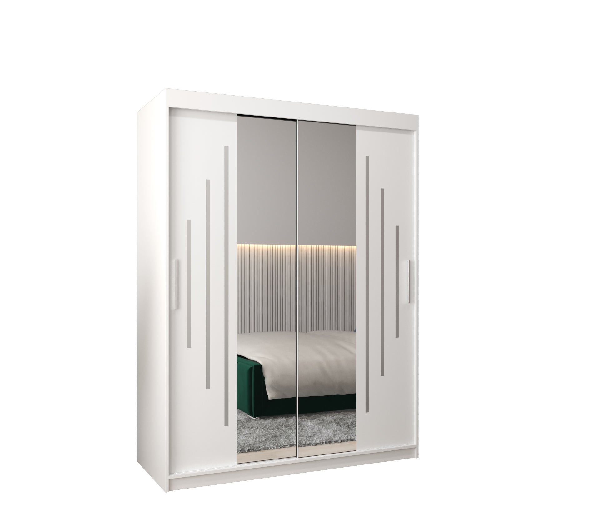 Szafa przesuwna garderoba York 1 150 x 62 x 200 cm Biały - Abiks Meble