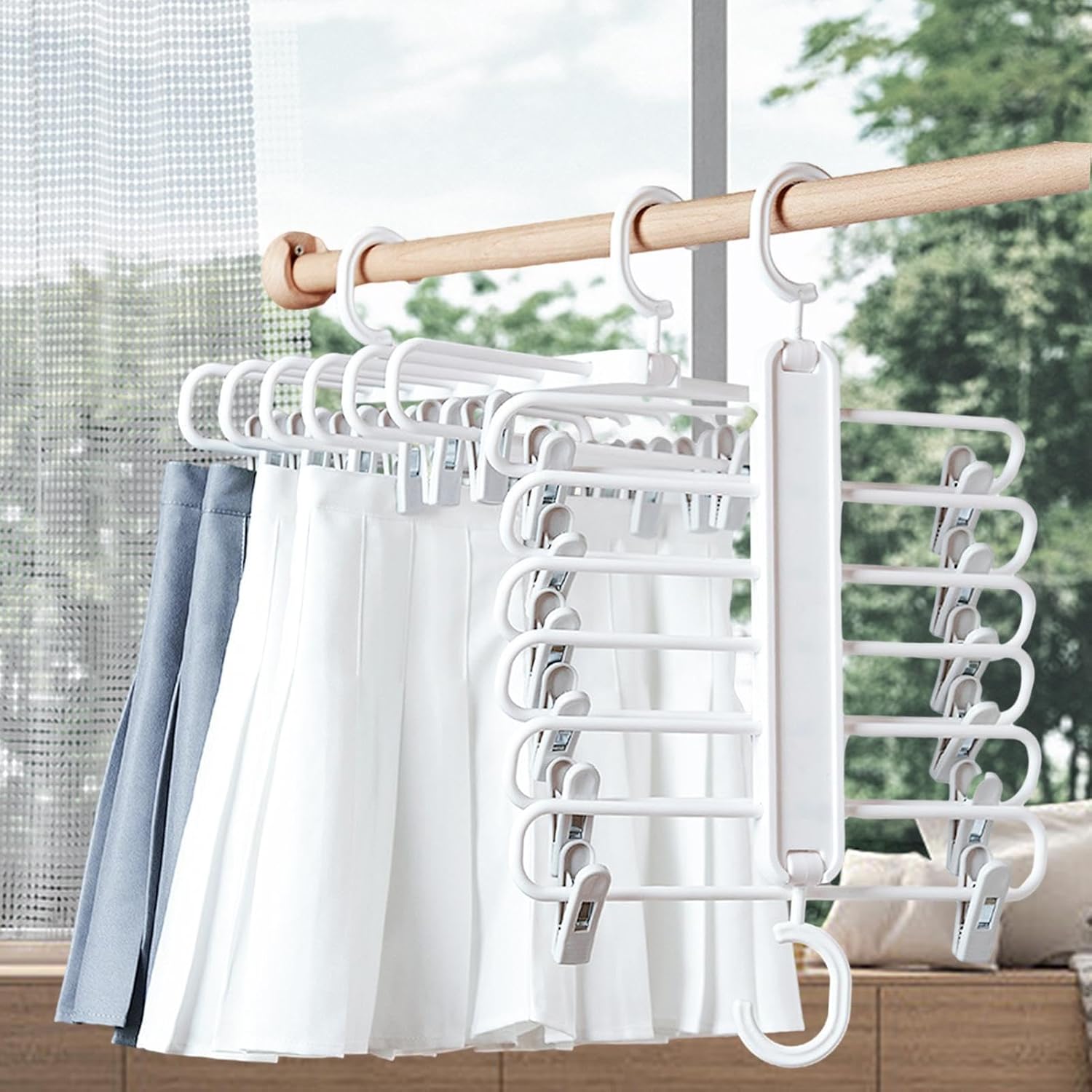 Perchero para pantalones y faldas que ahorra espacio Perchas