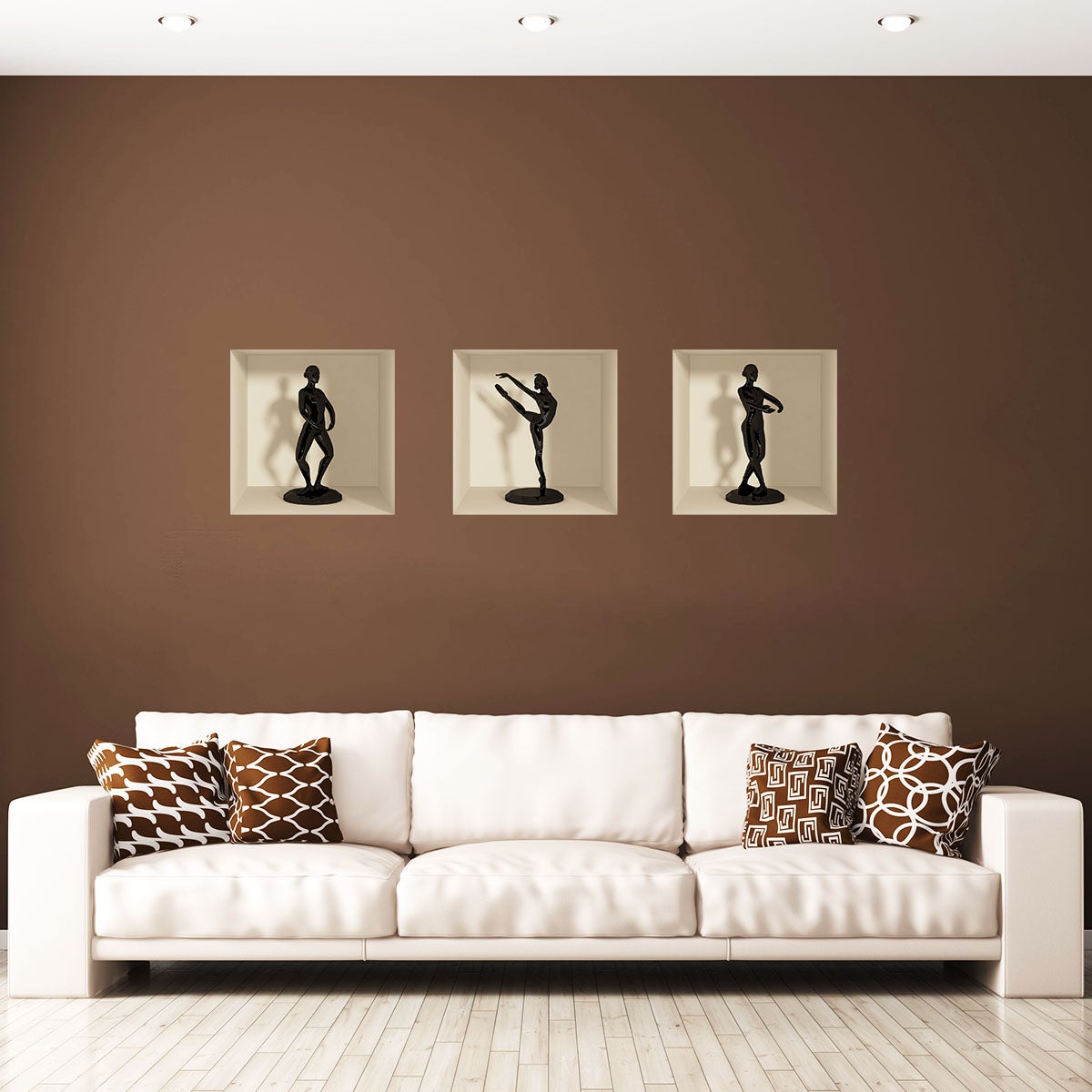 Pegatina de efecto 3d bailarinas - adhesivo de pared - revestimiento sticker mural decorativo - 40x120cm