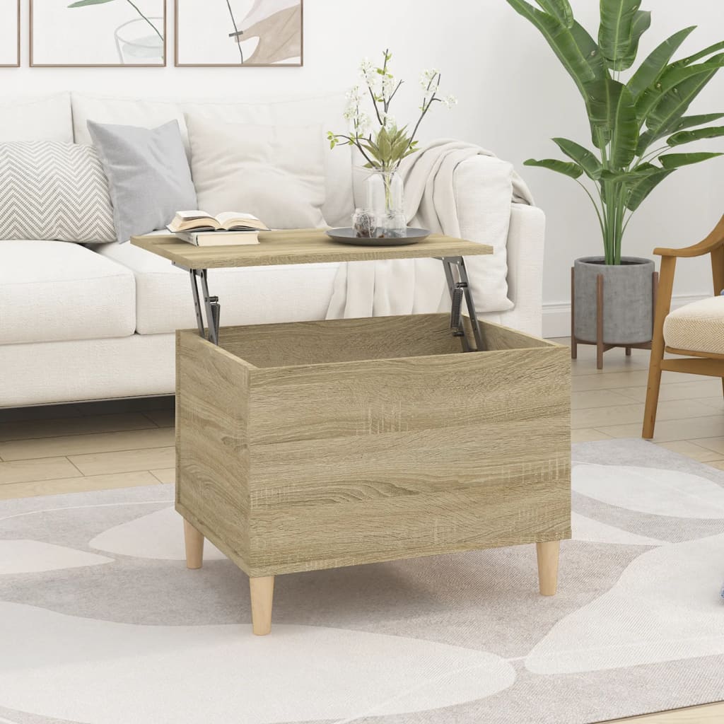 Tavolino Salotto Sollevabile, Tavolino Da Caffè Basso Con Scompartimen Nascosti E Mensole Tavolino Moderno Per Soggiorno Salone E Studio 109 X 47 5 X 50 63 Cm Quercia
