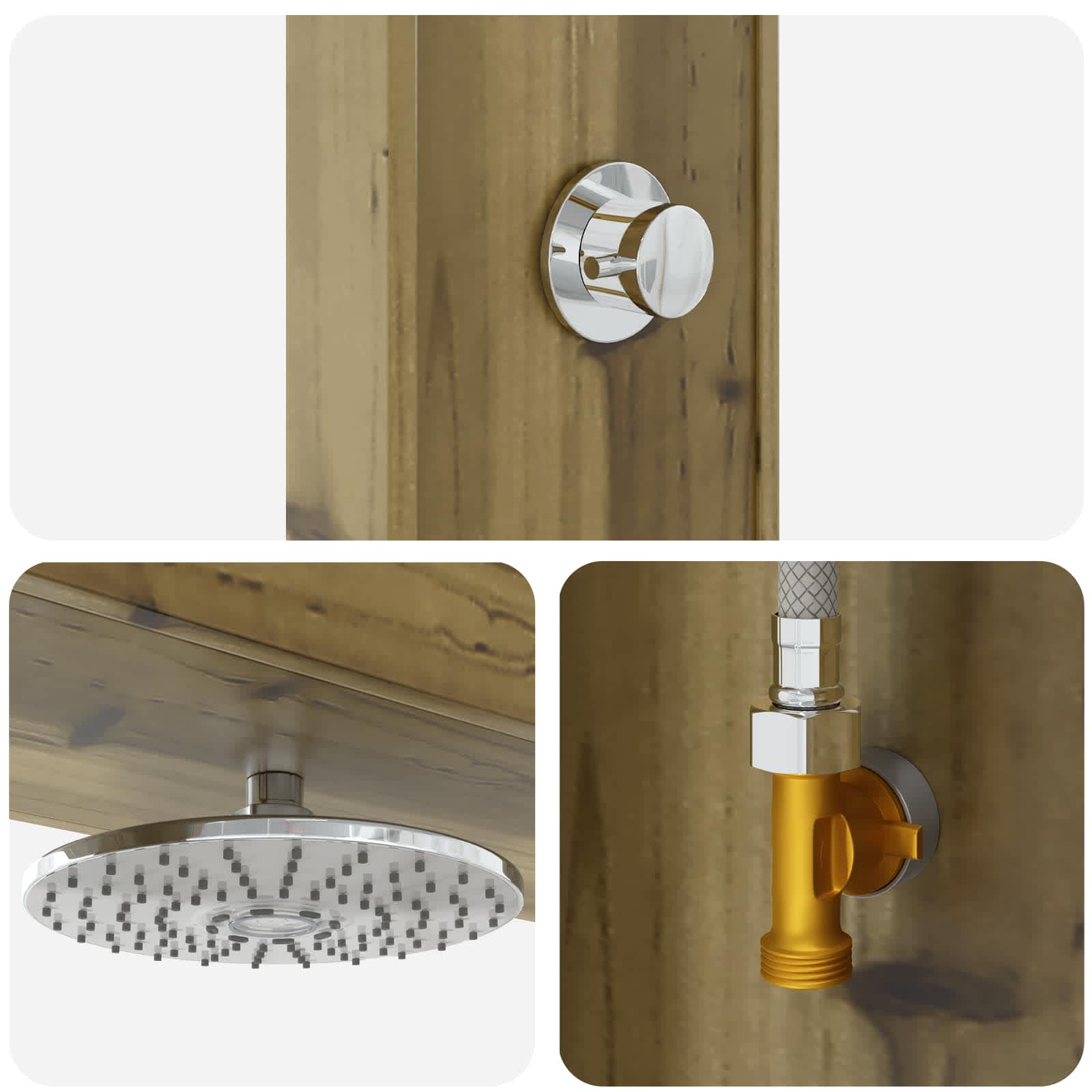 vidaXL Douche d'extérieur 226 cm Naturel - 7