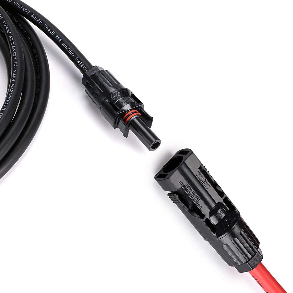 Solarsys Câble Solaire 4 Mm² 8m Avec Connecteur Photovoltaïque - Extension PV Certifiée TÜV, Rouge & Noir