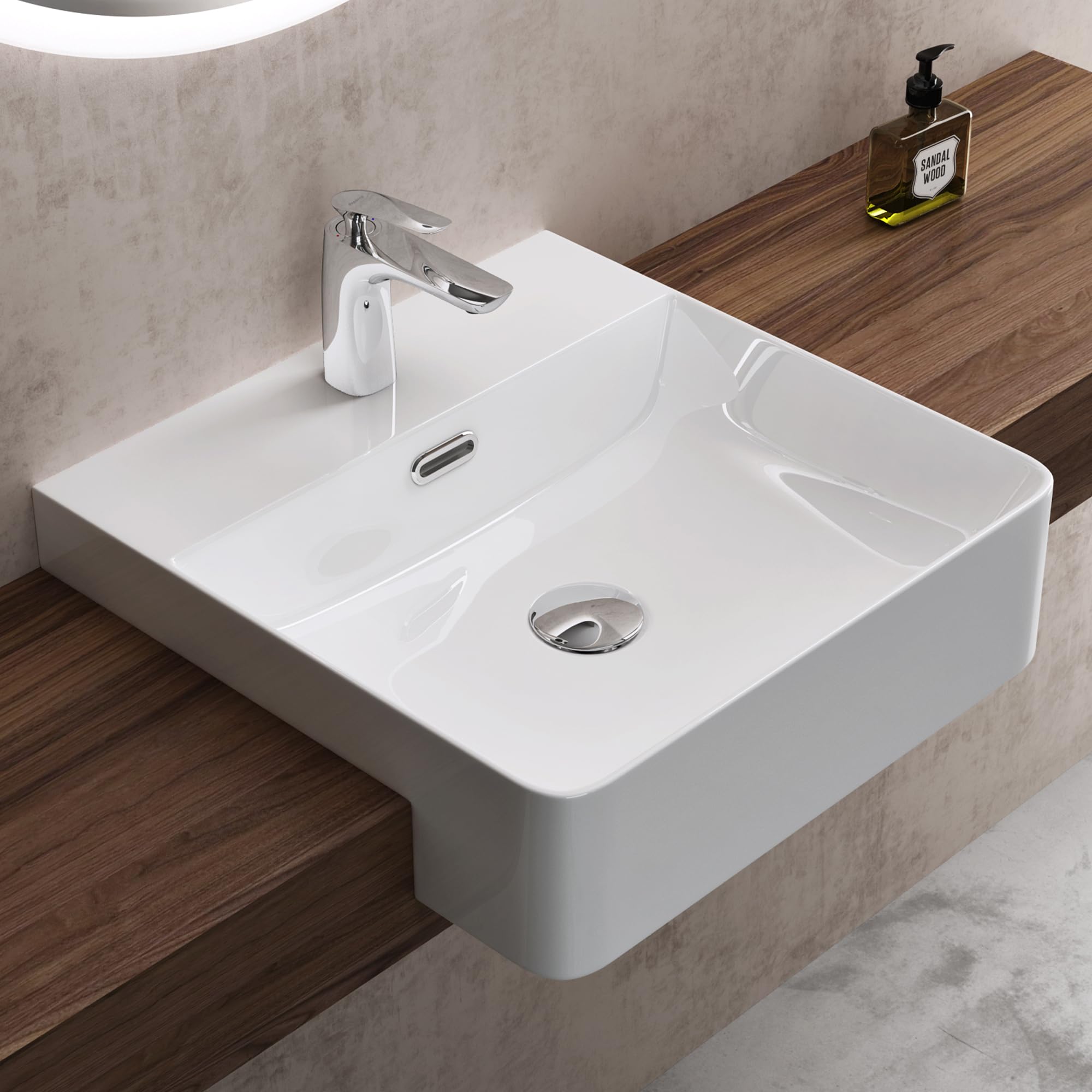 Vasque à Poser Carrée En Céramique Blanc - Lavabo Pour Salle De Bain 39x39 Cm (ecd Germany) - Neuf