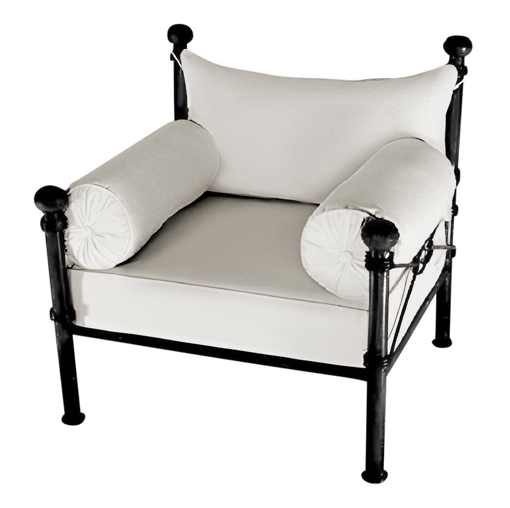 Armchair Poltroncine In Ferro Battuto Set Of Provencal Wrought