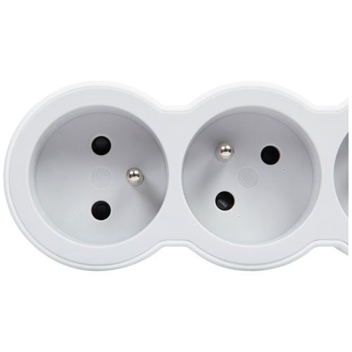 rallonge multprise - 3 x 2p+t - 3 mètres - blanc / gris - legrand 049488 - 4