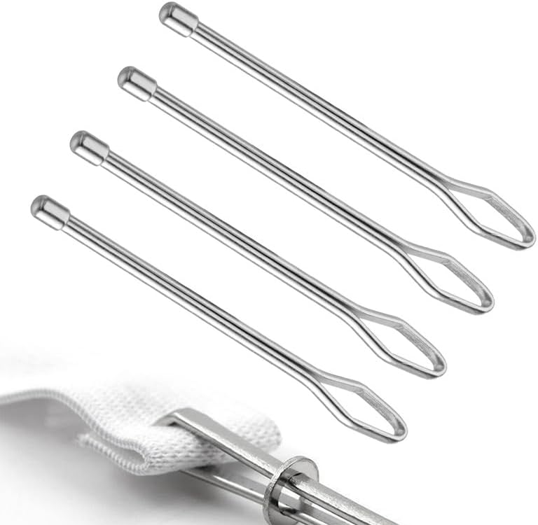 Okrągły nawlekacz do igieł z zamkniętym końcem - odpowiedni do szycia ubrań, toreb ręcznie robionych itp. - Opakowanie 4 szt., srebrny