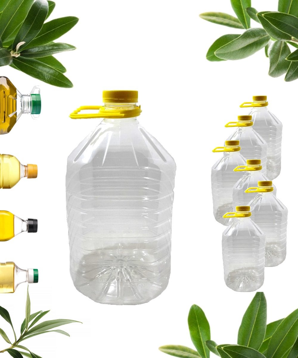 Dama In Plastica PET Da 5 Litri Con Tappo A Vite - Contenitore Per Liquidi E Alimenti