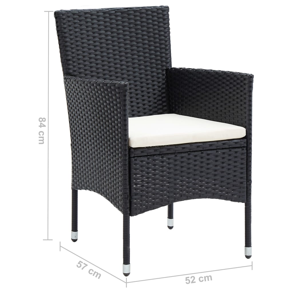 Maison Exclusive - Sedie da Pranzo per Giardino 4 pz in Polyrattan Nero - 8