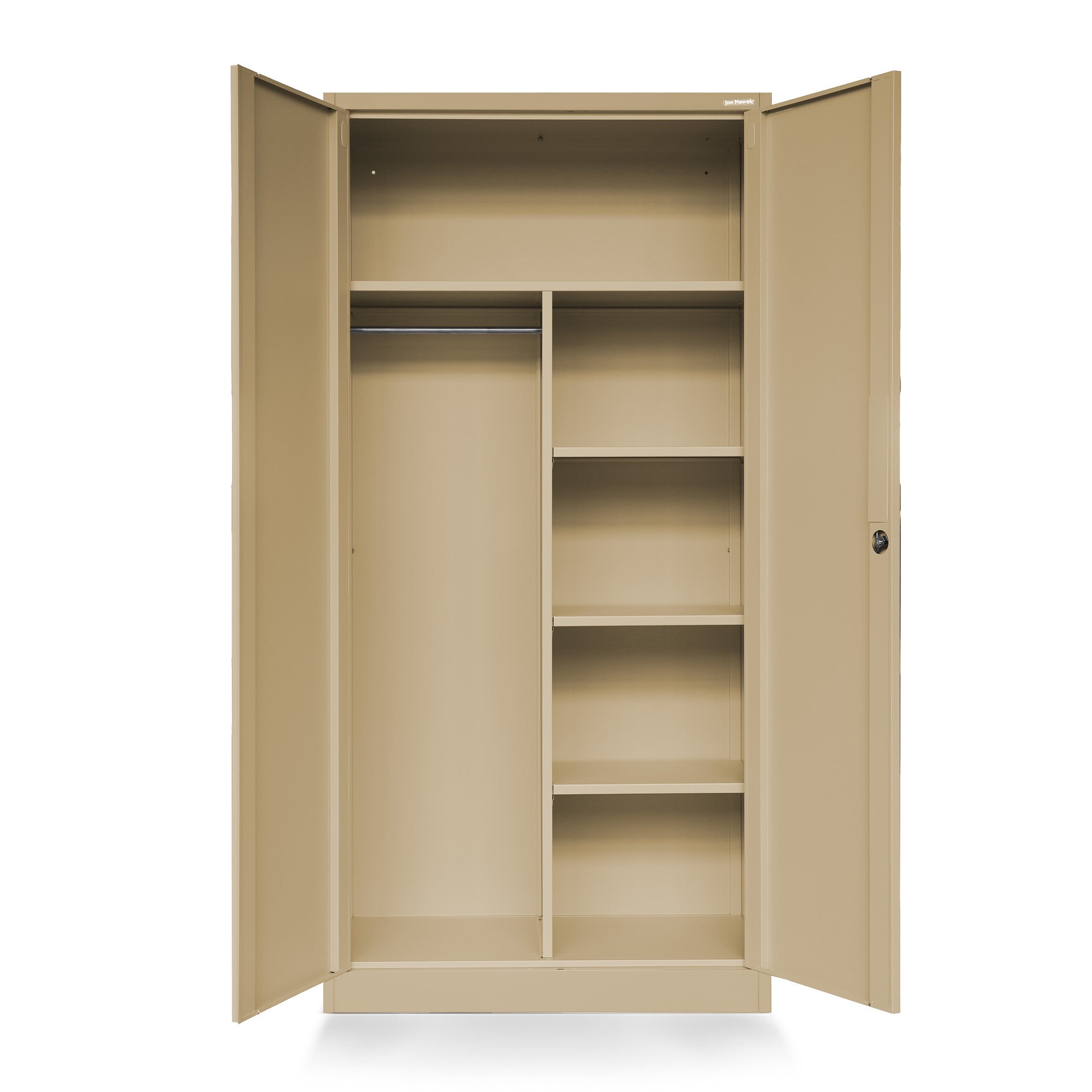 Armoire de Bureau de Rangement en Métal Verrouillable Beige Pastel 185 cm x 90 cm x 45 cm - 2