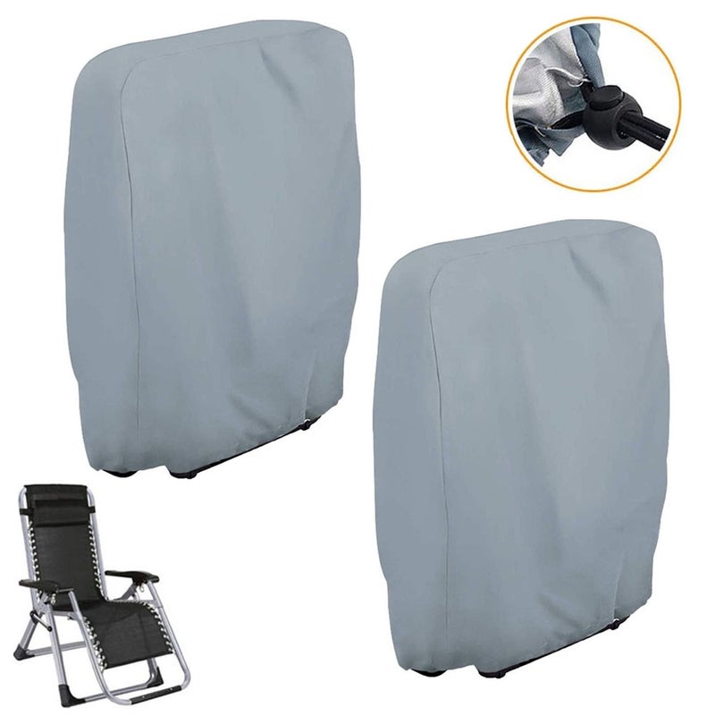 2-częściowy wodoodporny pokrowiec na leżak ogrodowy - 71 x 20/34 x 110 cm - do użytku na zewnątrz, w ogrodzie, na balkonie lub tarasie - czarny