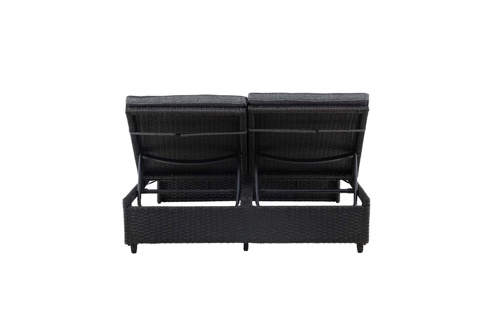 London leżak z poduszka ogrodowa czarny. - 3