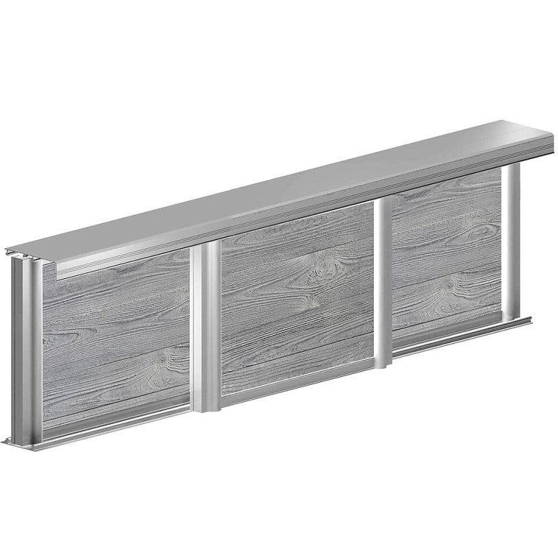 Kit SLID'UP 230 aluminium anodisé naturel pour 3 portes de placard coulissantes 19 mm - rail 2,7 m - 70 kg - 4