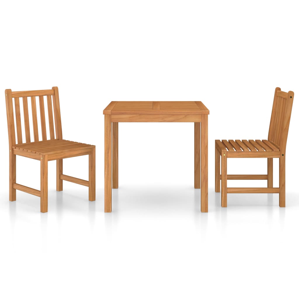 VidaXL Ensemble Bistro Jardin 3 Pièces Bois Acacia Massif - Table Ronde Pliable Avec 2 Chaises