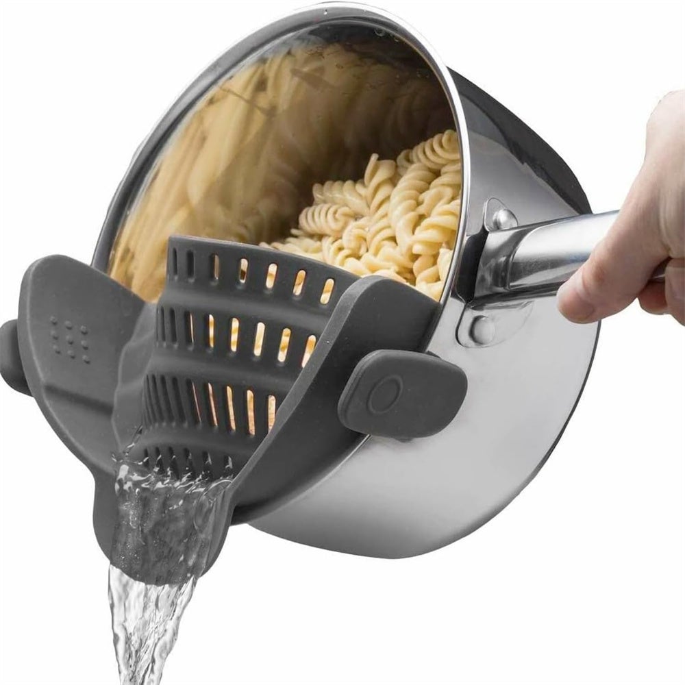 Passoire à Nouilles Universelle En Silicone à Clips - Égouttoir Pratique Pour Pâtes, Légumes Et Fruits