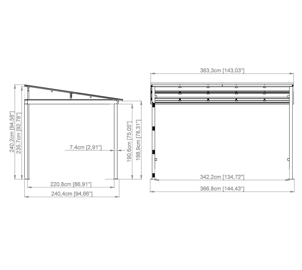 Sojag Abri de terrasse en aluminium St. Barth 812 | Anthracite | 248x364x240 cm - 5