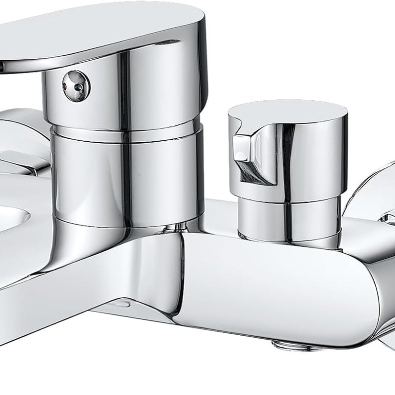 Bateria wannowa z mieszaczem do wanny i prysznica, 2 wyjścia, montaż ścienny, pojedyncza dźwignia – uniwersalna, gwint 1/2”, wykończenie chromowane, w