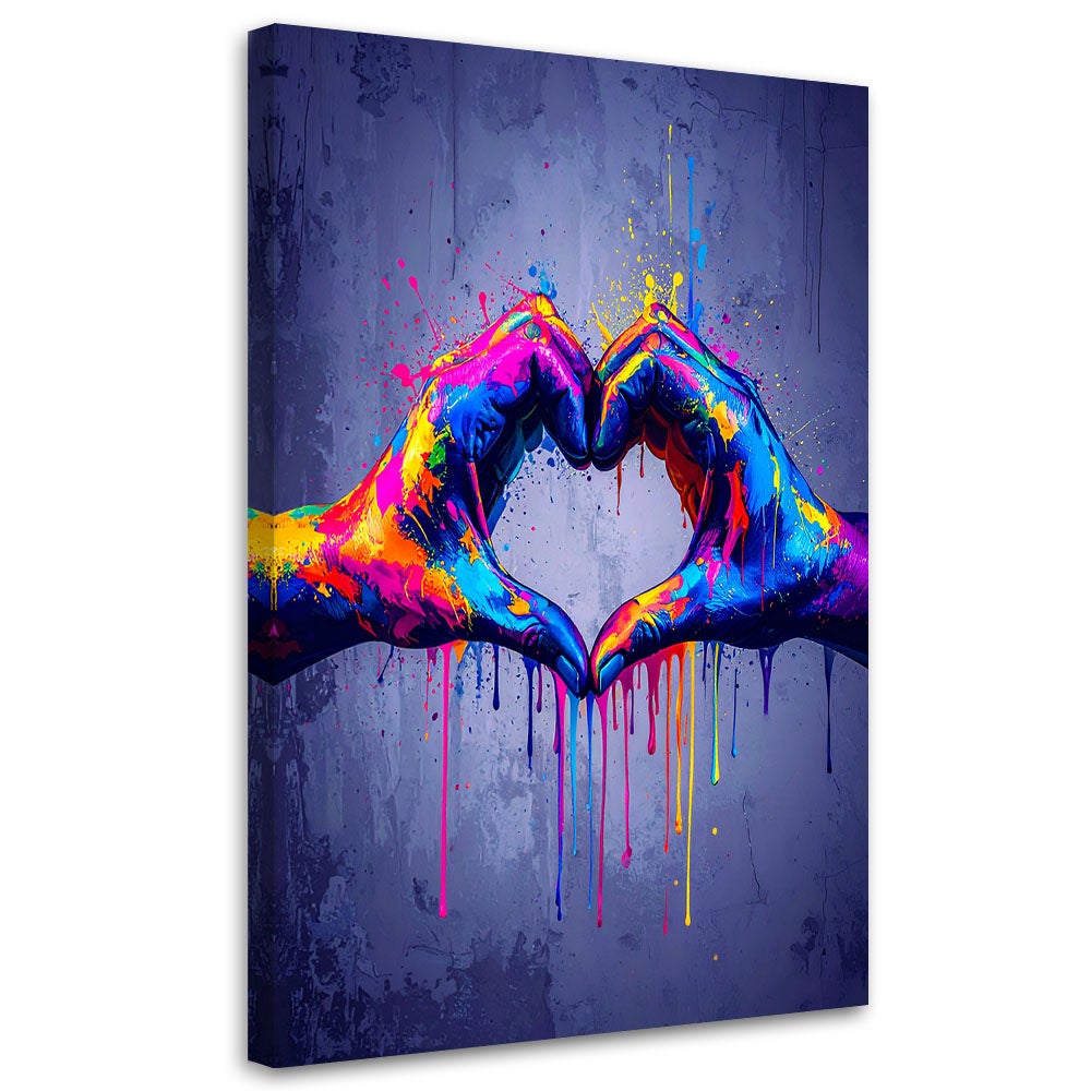 Obraz do salonu sypialni, Ręce Miłość Street art Graffiti 70x100