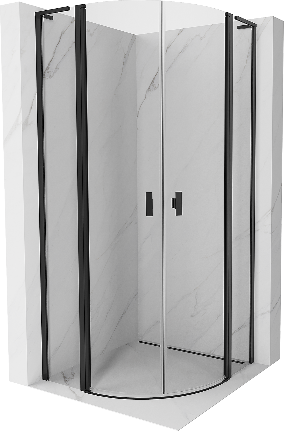 Cabine de douche articulée semi-circulaire 6mm H195