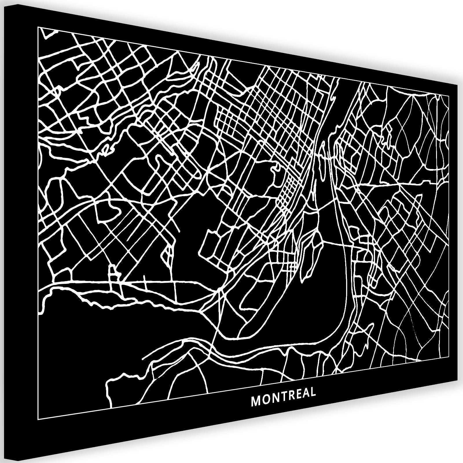 Obraz na płótnie, Montreal - plan miasta 60x40