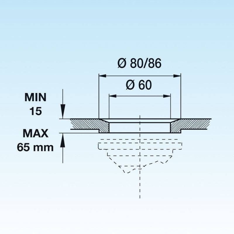 Bonde à panier pour évier gré diamètre 86 pour trou diamètre 60 mm - 3