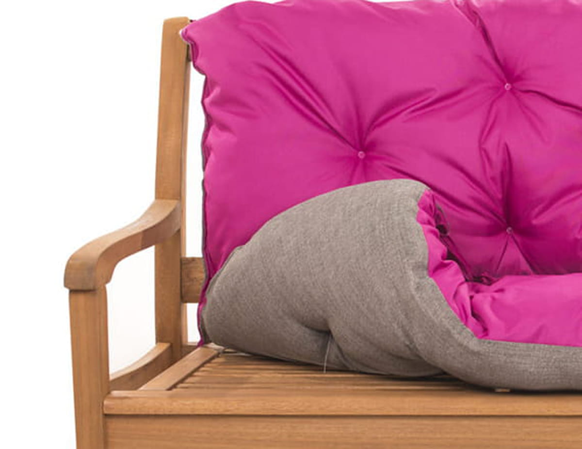 Coussin pour banc de jardin 140x50x50cm, coussin de jardin Rosa, coussin de balançoire, coussin de banc extérieur, coussin de banc de jardin - 7
