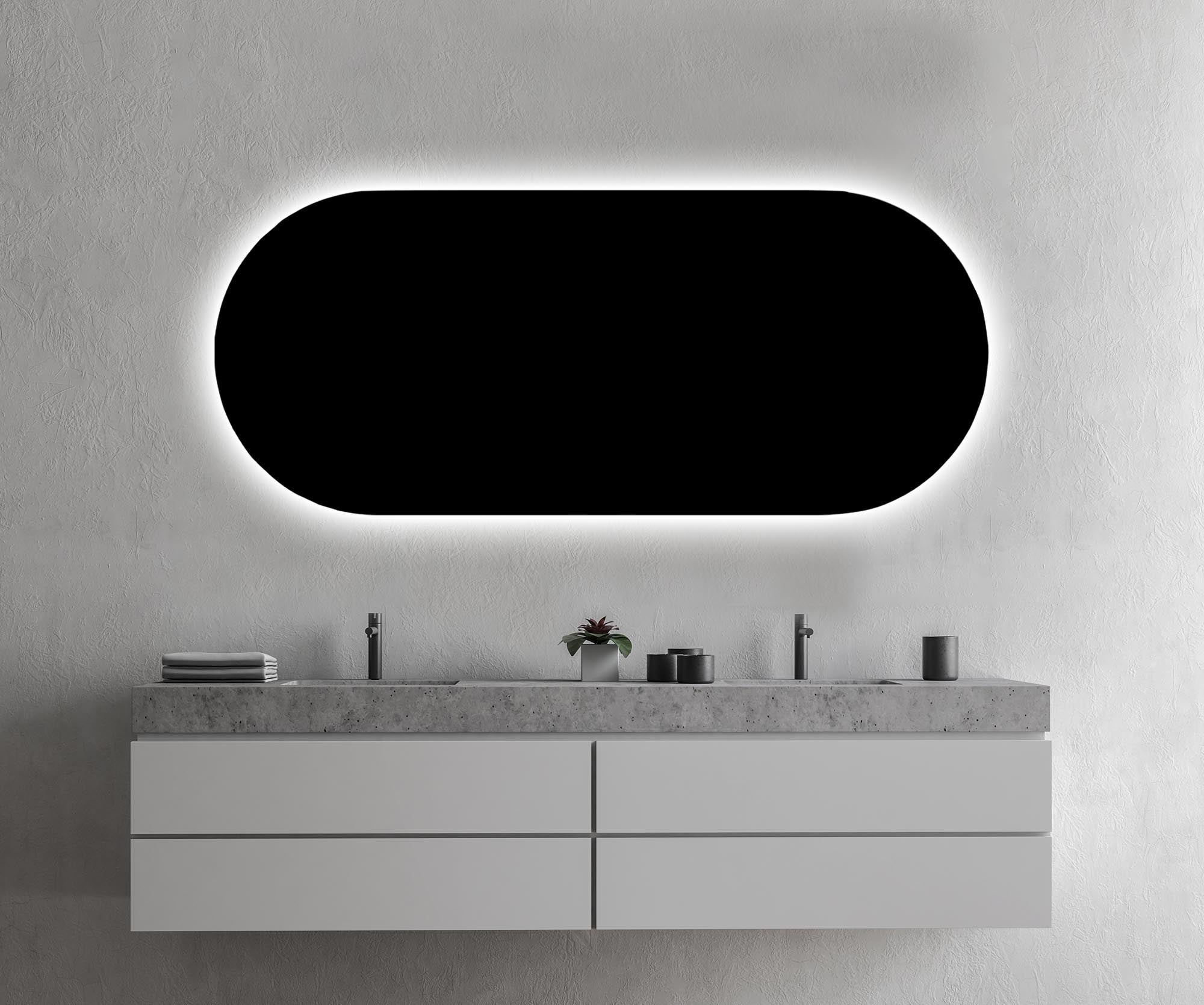 Miroir avec LED Illumination Salle de Bain (110x60cm) LED Lumineux Miroir avec Éclairage (TST107) Blanc Froid 7000K - 2