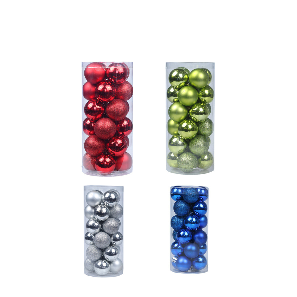 Lot De 24 Boules De Noël Anciennes – Vintage Colorées – Ornement Déco – Occasion
