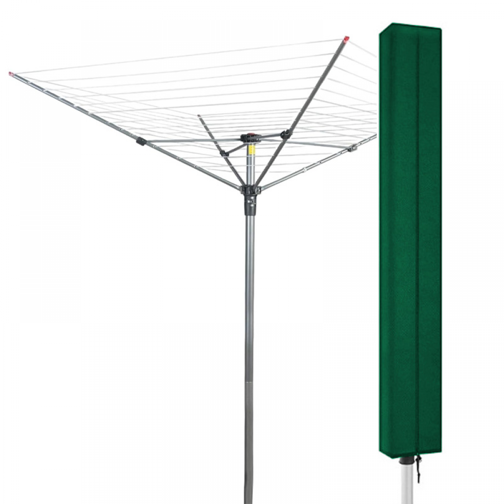 Pokrowiec na suszarkę, 420D, odporny na warunki atmosferyczne, z zamkiem błyskawicznym i kieszenią do przechowywania, zielony (160x15x15 cm)