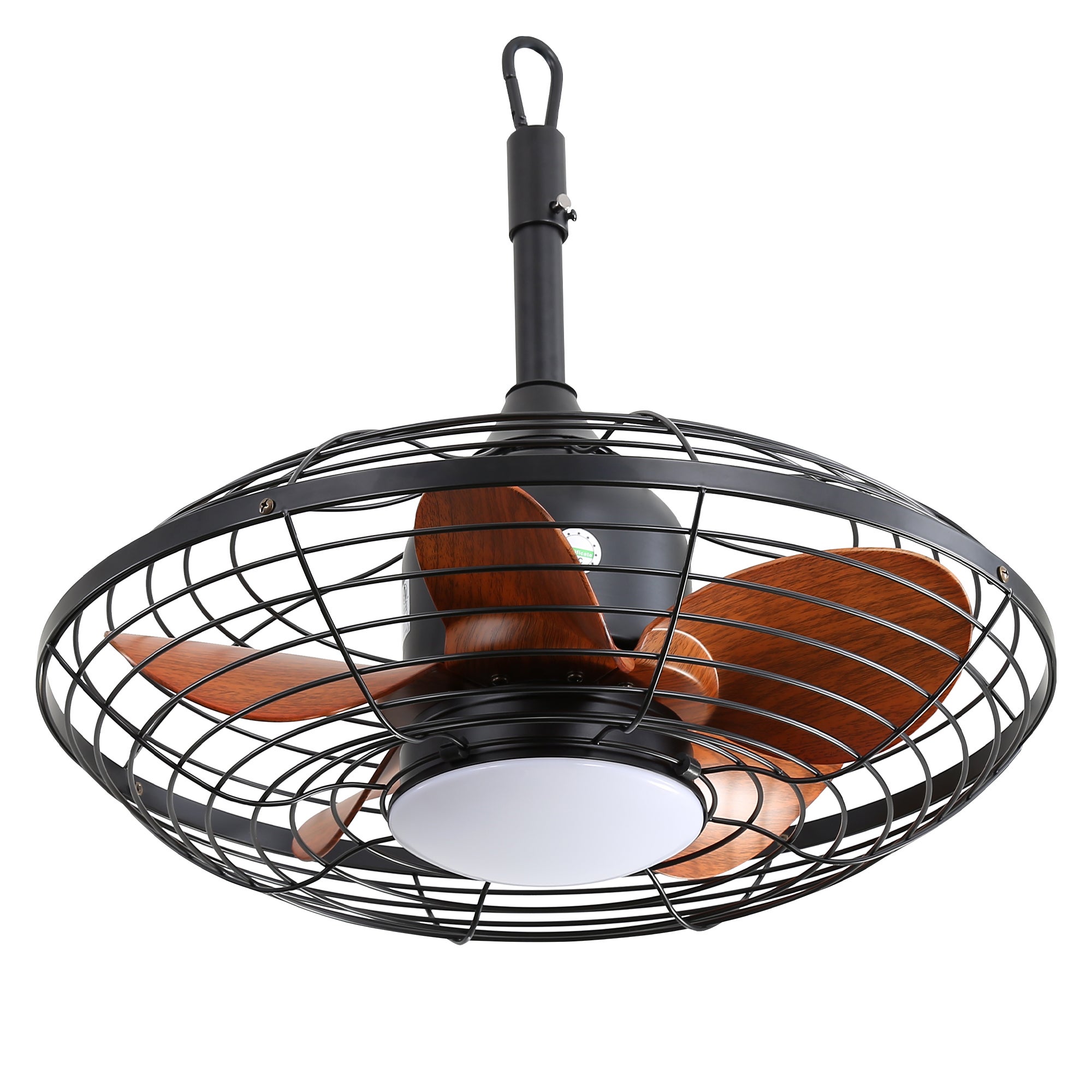 Ventilador de techo exterior 50 cm led 18w, motor dc reversible, mando, acero, negro