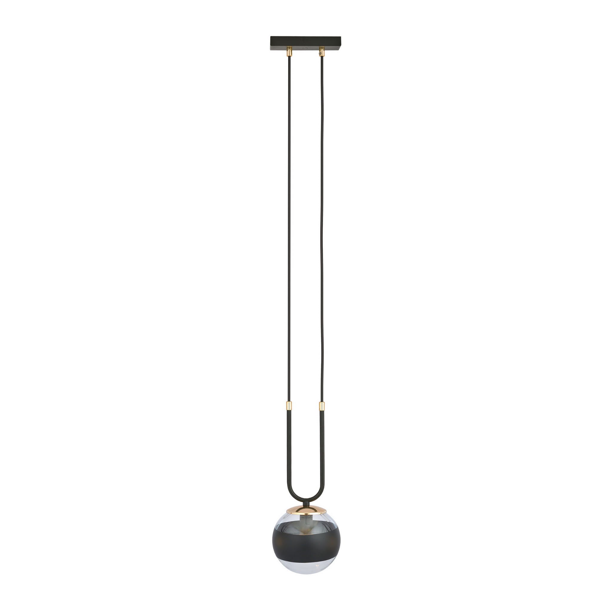 Lampa wisząca Glam czarno-przezroczysta-złota 1xE14x10W wym: 115 x 15 x 15 cm szkło Emibig