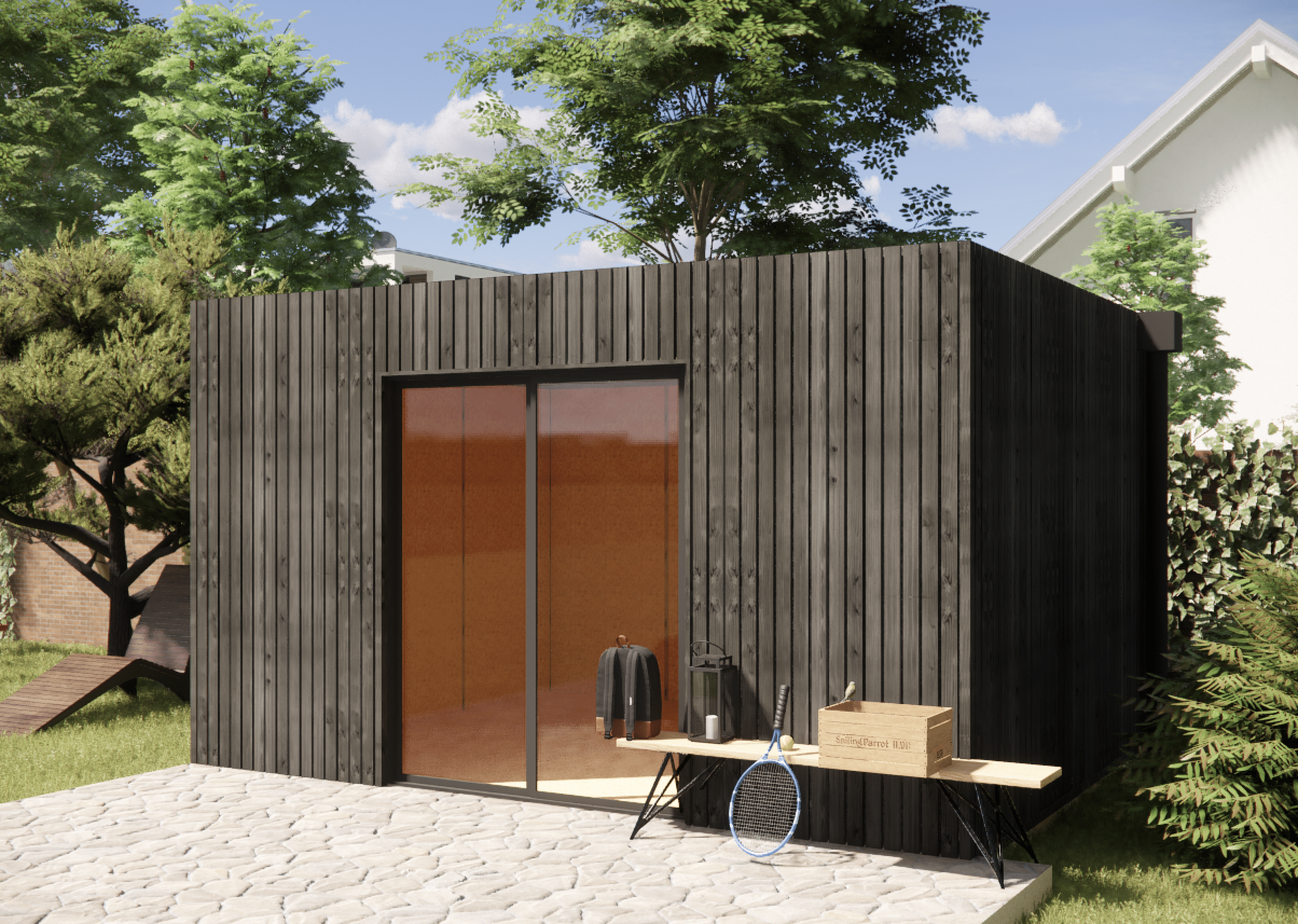 Studio de jardin projet locatif en bois 4,4 x 3,5 x 2,7 m avec plancher isolé / menuiseries alu k-line - 6