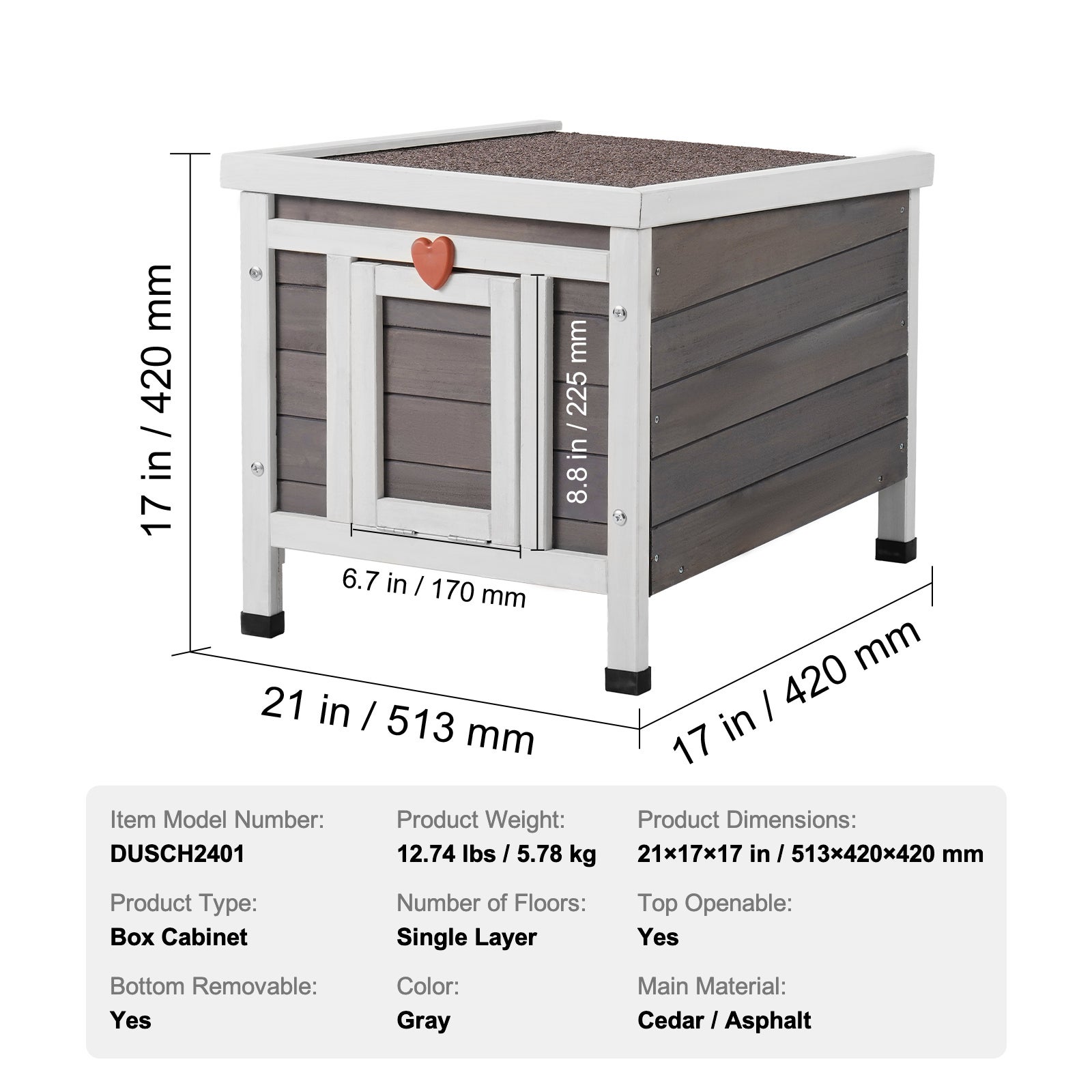 Niche d’extérieur pour chats SucceBuy en bois, résistante aux intempéries, abri pour chats sauvages, maison extérieure pour plusieurs chats - 9