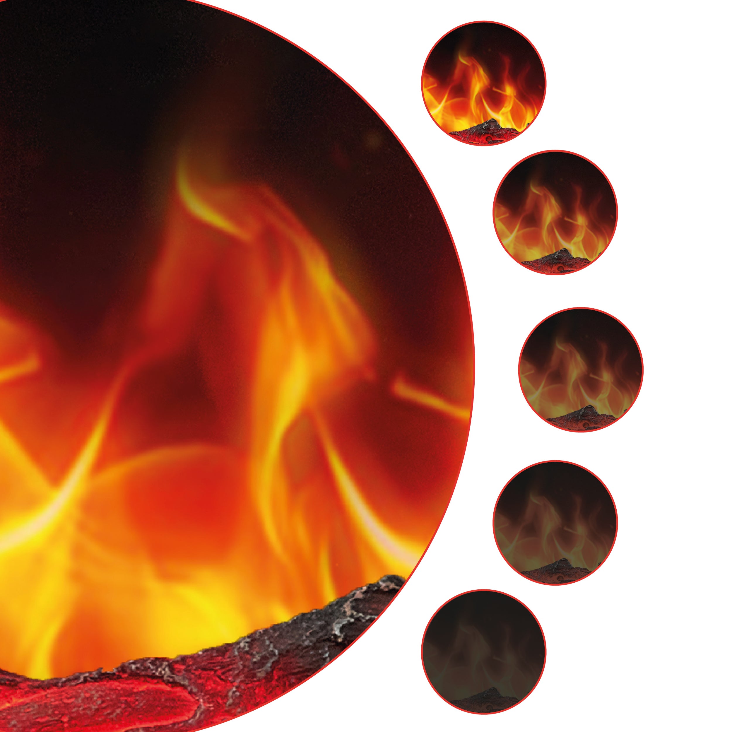 KAMINIO Cheminée électrique LIZ - Cheminée murale avec chauffage, effet de flamme 3D, Lumière d'ambiance LED, télécommande - Noir - 3