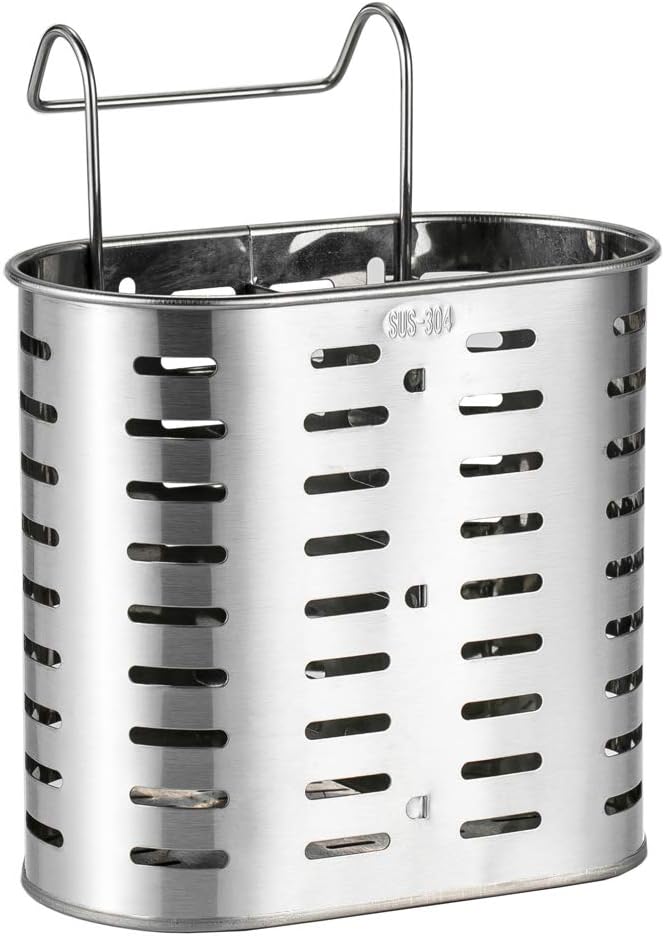 Ociekacz na sztućce stali nierdzewnej chromowanej przegródkami Ściekacz ścienny haczykami Praktyczne designerskie przechowywanie przyborów kuchennych