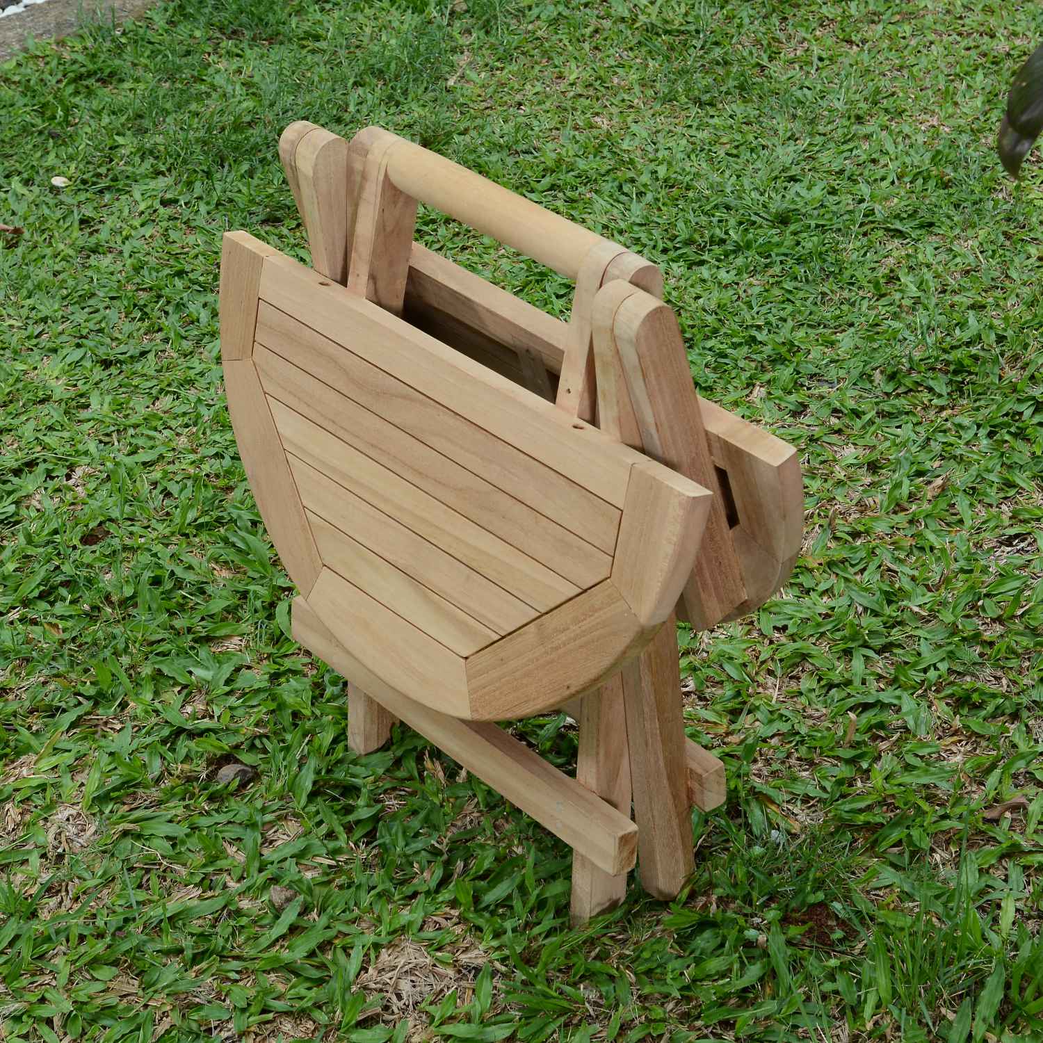 Tavolino rotondo pieghevole in teak massiccio Kuta ø 50 cm - 4