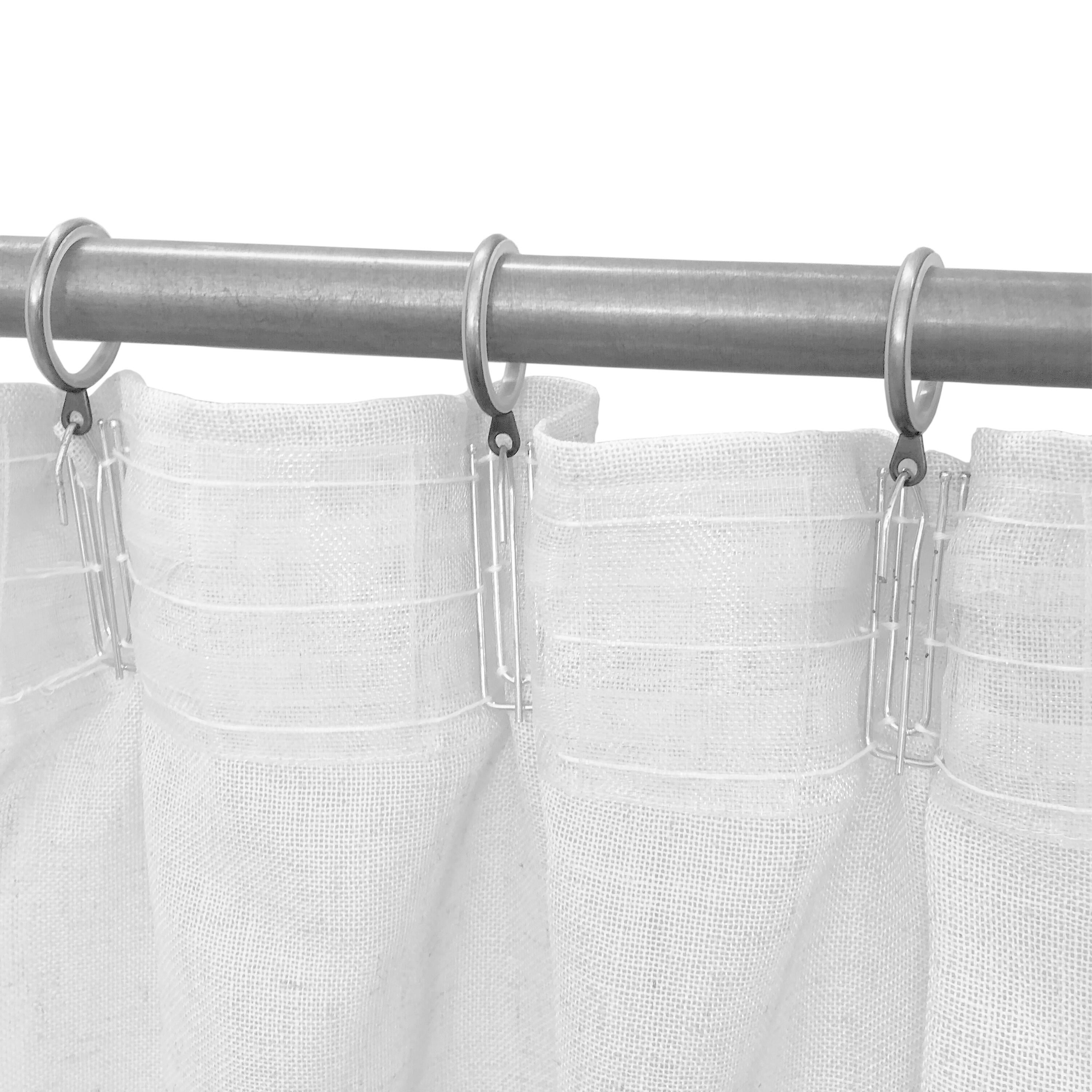 Tenda INSPIRE bianco arricciatura con passanti nascosti 140 x 280 cm - 3