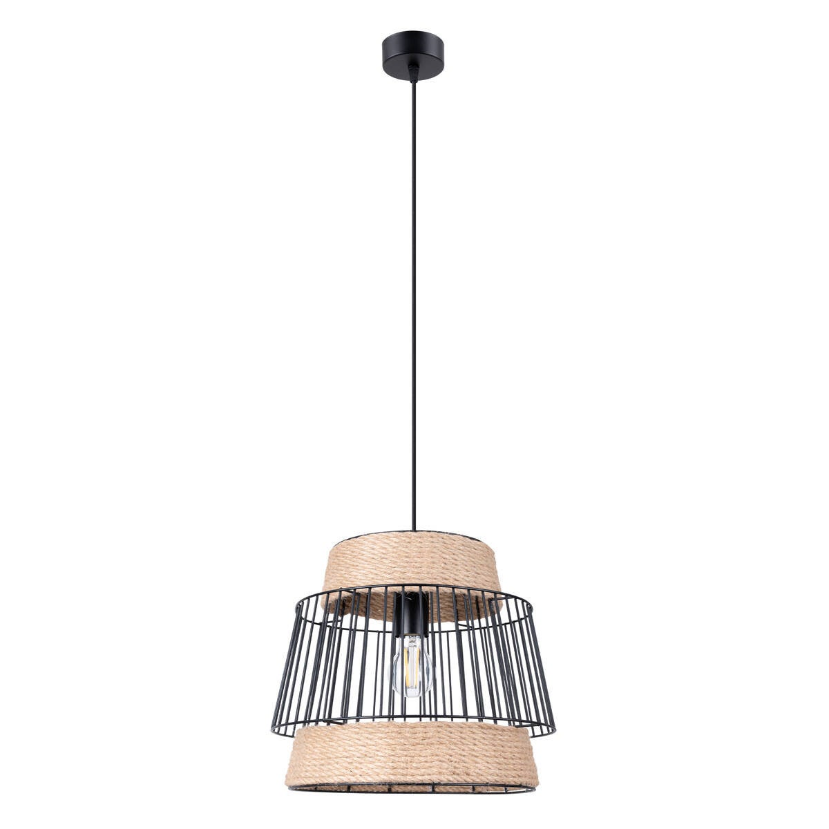 Lampa wisząca Brilo czarna 1xE27x15W industrialna wym: 137 x 35 x 35 cm metal Sollux Lighting