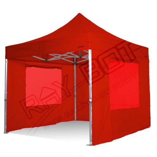 Gazebo Toolport 3x3m Con Tetto Policarbonato 6mm - Teli Laterali E Zanzariere Inclusi, Crema - Foto 11