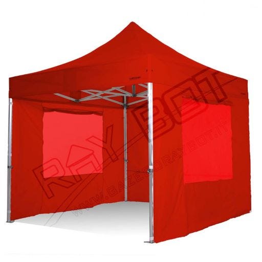 Gazebo Toolport 3x3m Con Tetto Policarbonato 6mm - Teli Laterali E Zanzariere Inclusi, Crema - Foto 11