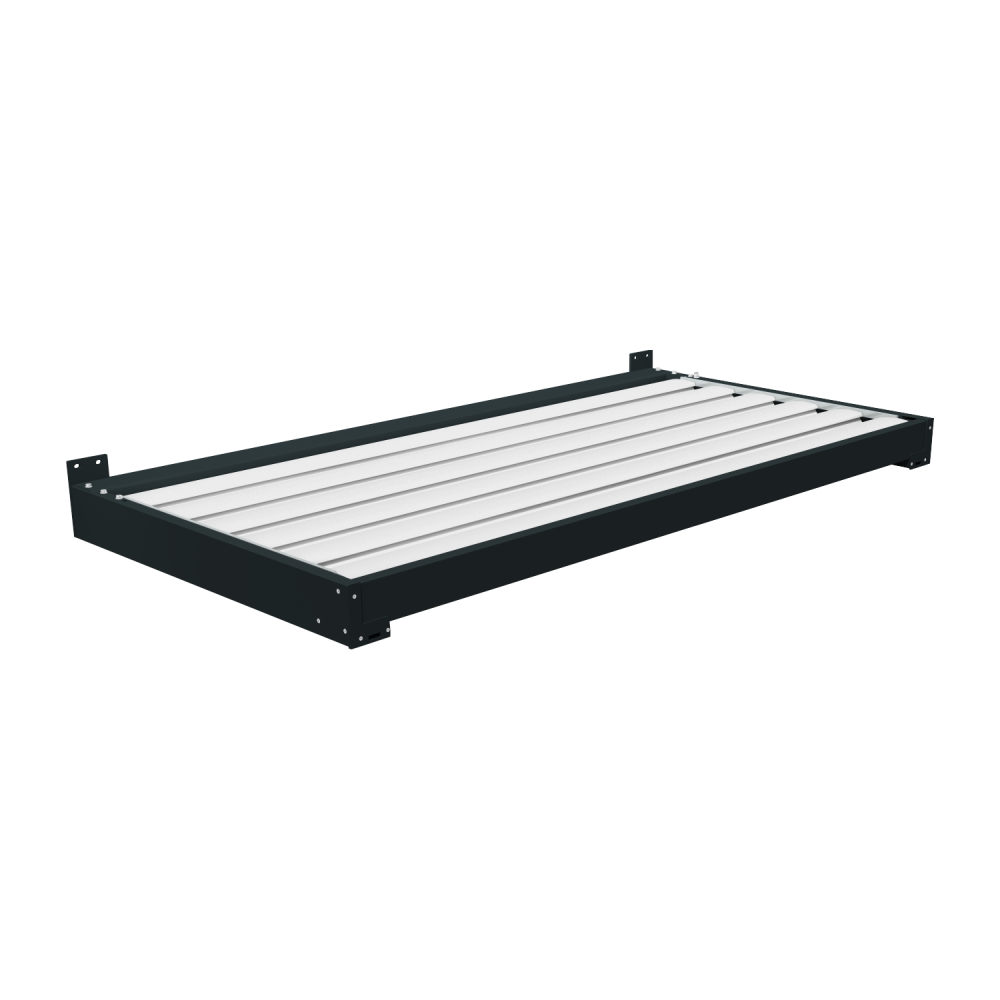 Tejadillo bioclimático con lamas orientables (estrutura gris antracito y lamas blancas - 1,50m x 1,016m)
