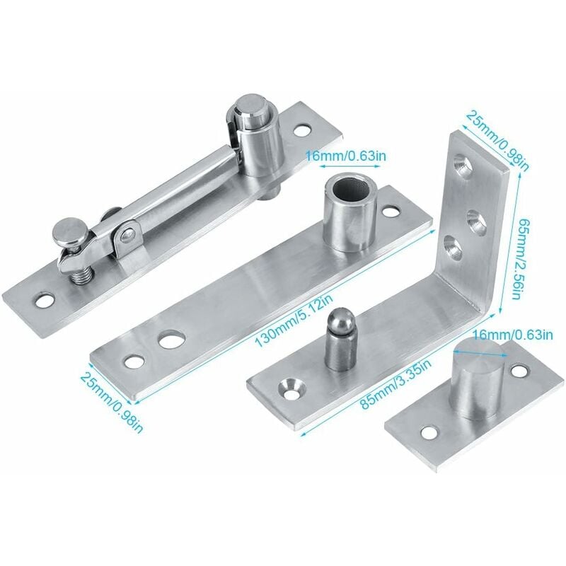Charnières De Pivot De Porte, Très Résistantes, Système De Charnières De Pivot Pour Portes En Bois, Rotation À 360 Degrés - 2