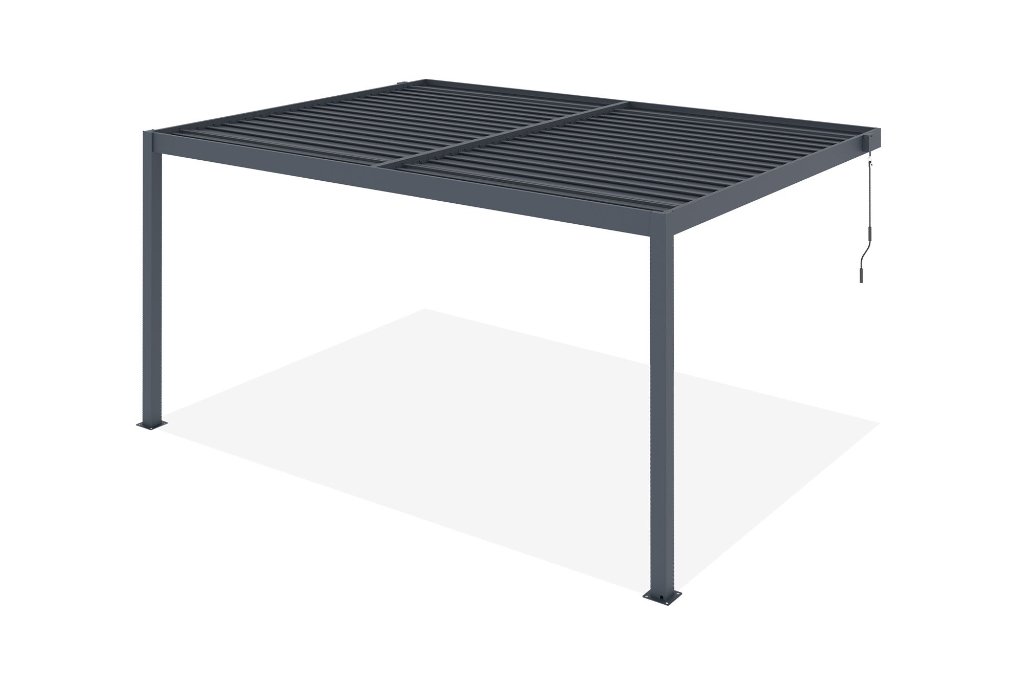 Pérgola bioclimática adosada PIANA de aluminio gris 4x3m - 6