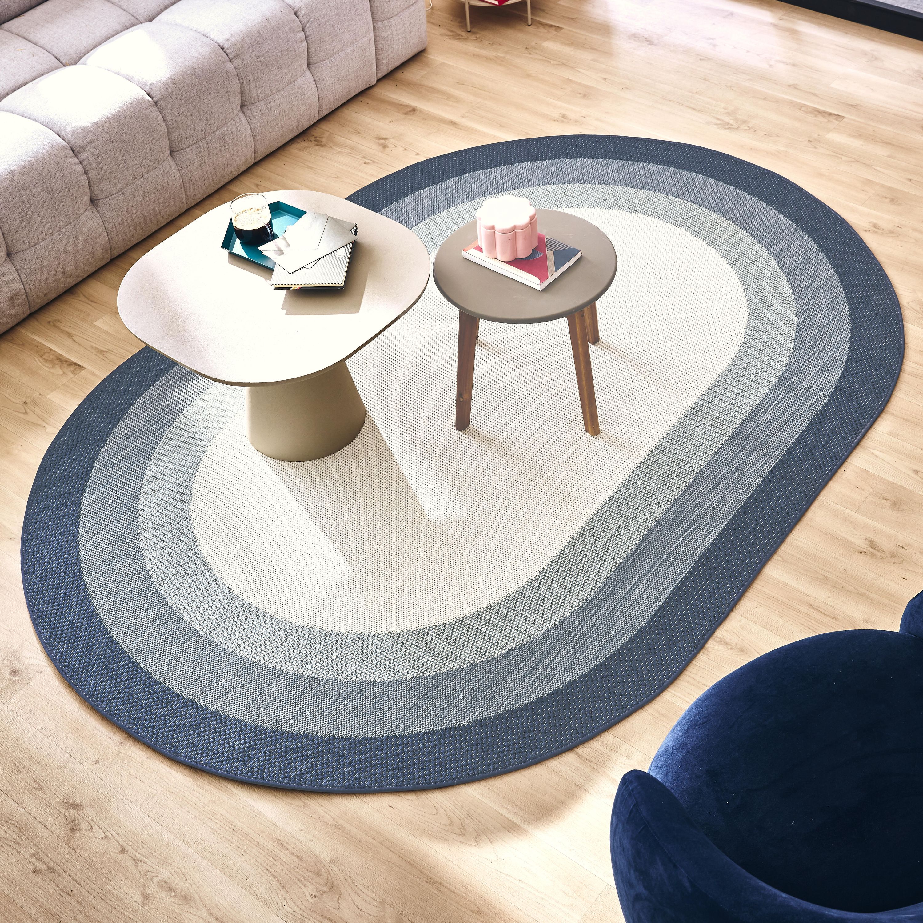 Tappeto rotondo juta naturale beige e nero 120 cm stile boho beige e nero Yozgat