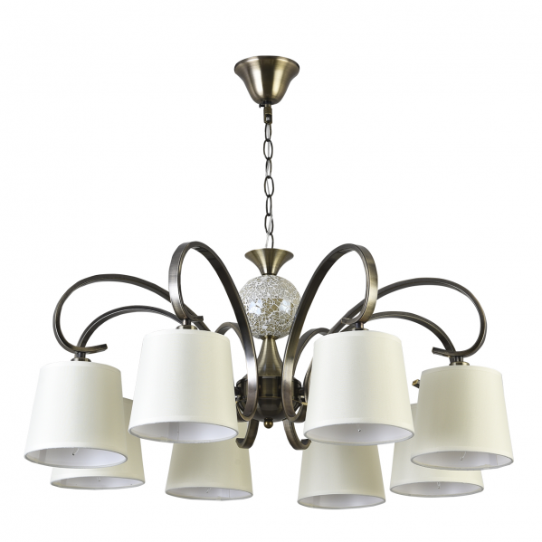 Lampara Concordia 8xe14 en cuir écran Beis REGx75x75 de FABRILAMP - 2