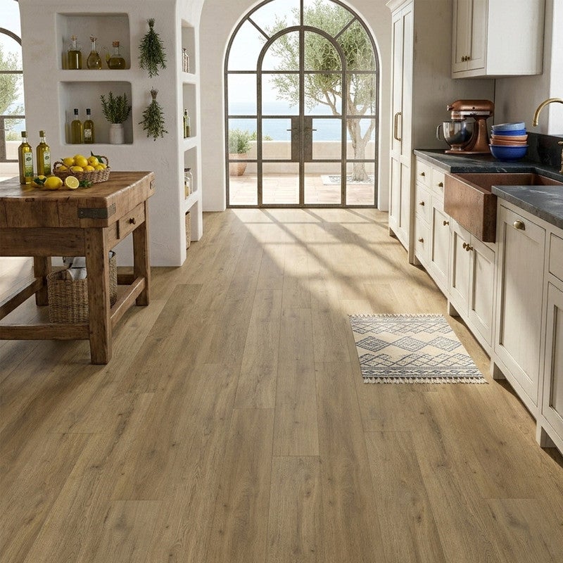 Abaco| Suelo vinílico SPC, 6mm, calidad Premium / Clic antihumedad para baño y cocina. Antideslizante. Roble Volterra - 3