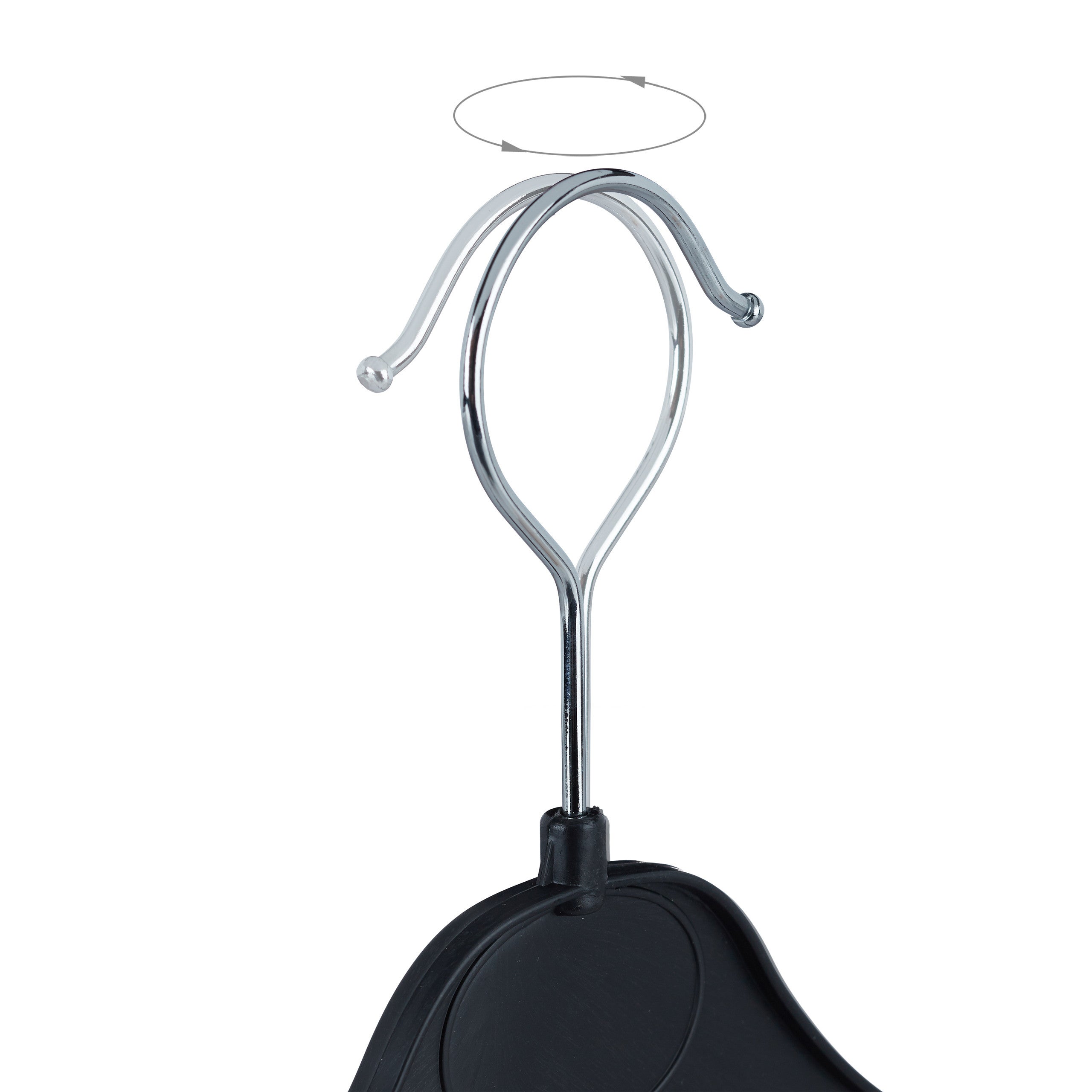 120x Cintres set cintre pantalon chemise jupe porte-cravate cintre plastique crochet rotatif, noir - 5