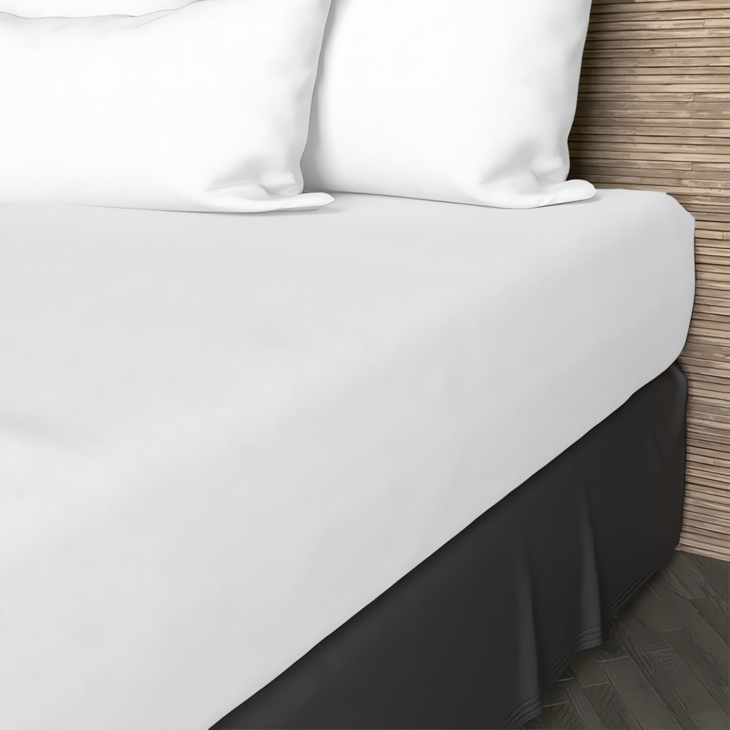 Drap housse en coton 57 fils 140x200 cm UNI blanc, par Soleil d'ocre - 4